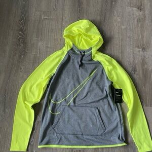 Nike Therma DRI-Fit Pullover Hoodie Women’s Large High Visibility Gray/Volt NWT